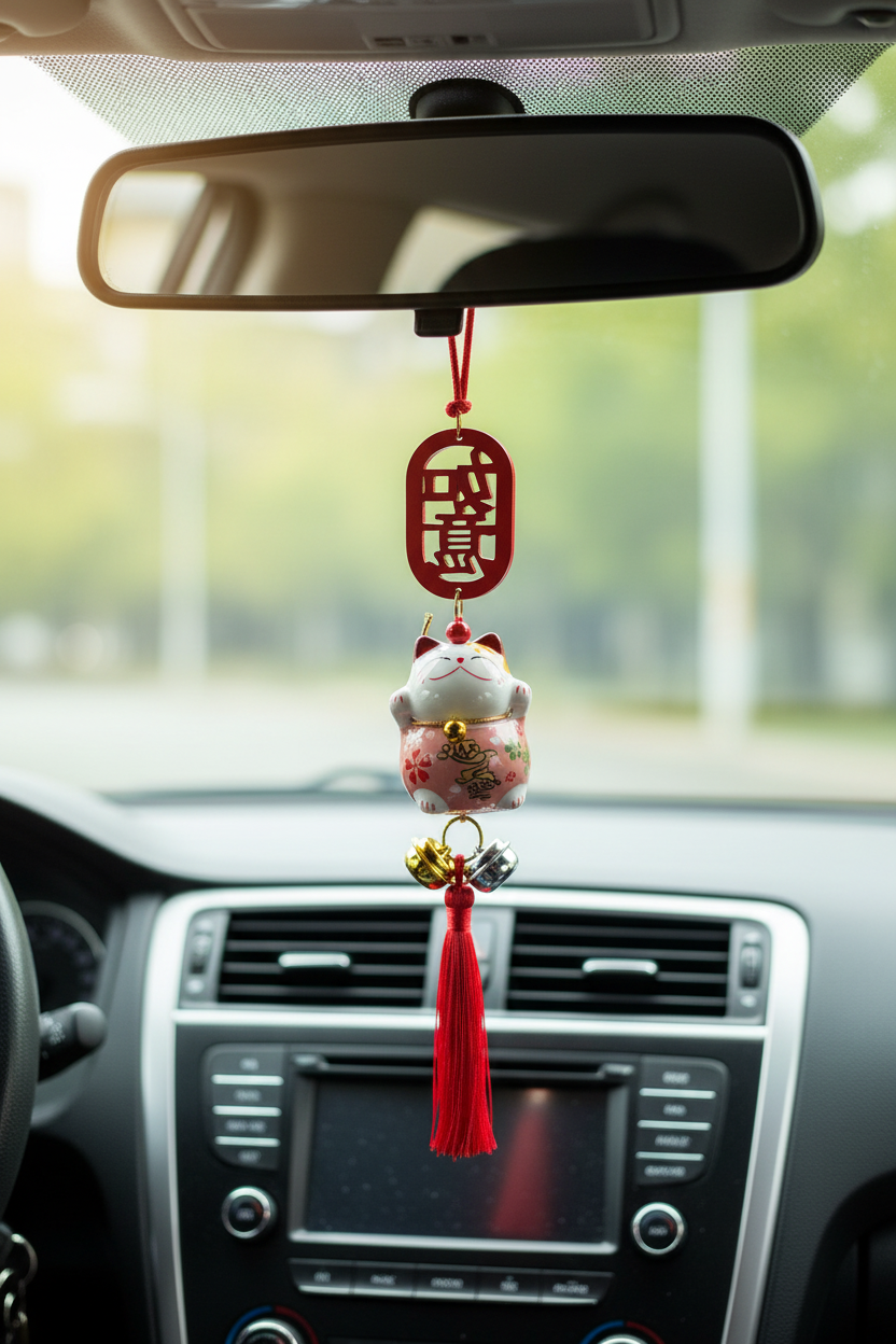 Maneki Neko Rosa Simbolo Cinese - lifestyle in auto