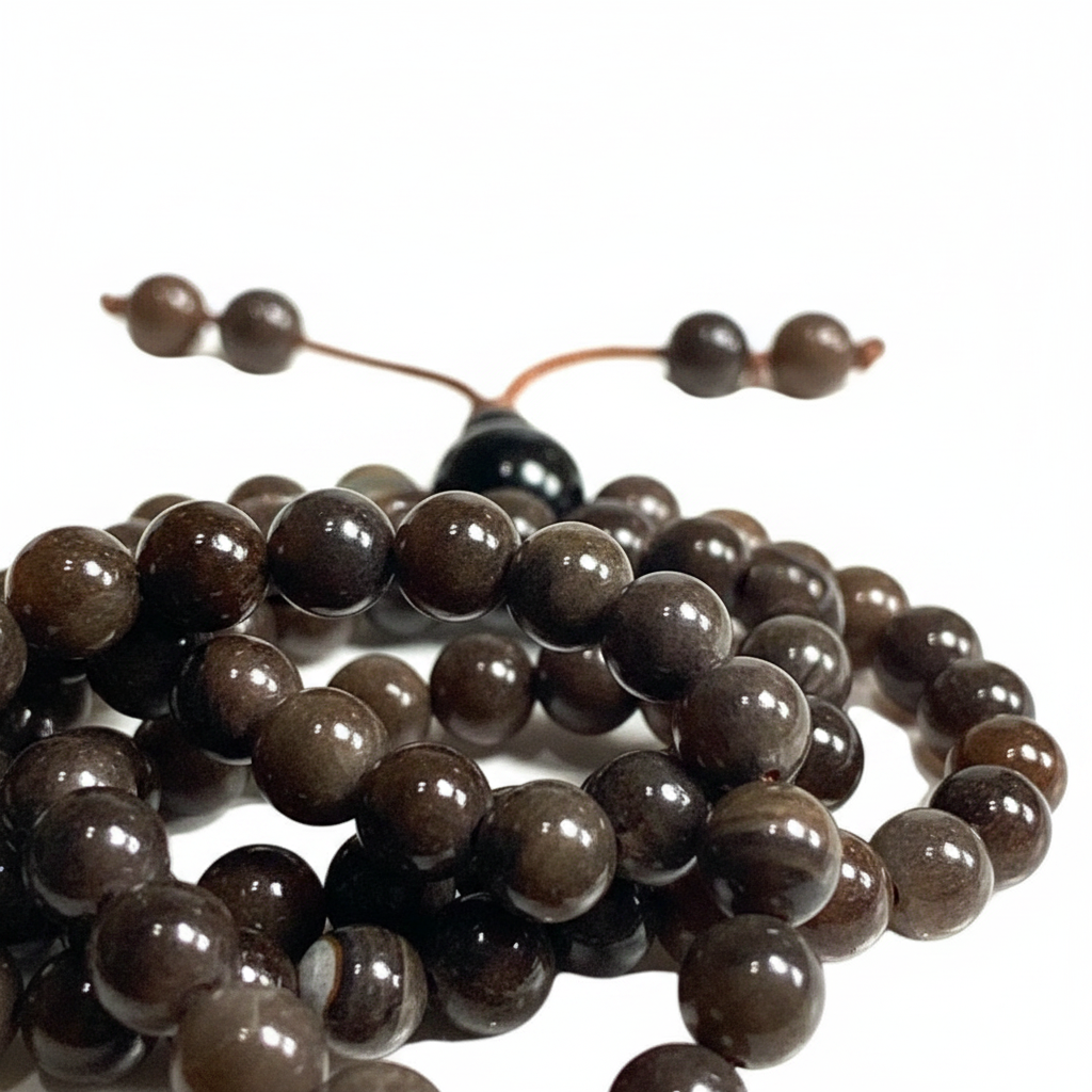 Macro close-up mala agata bronzo