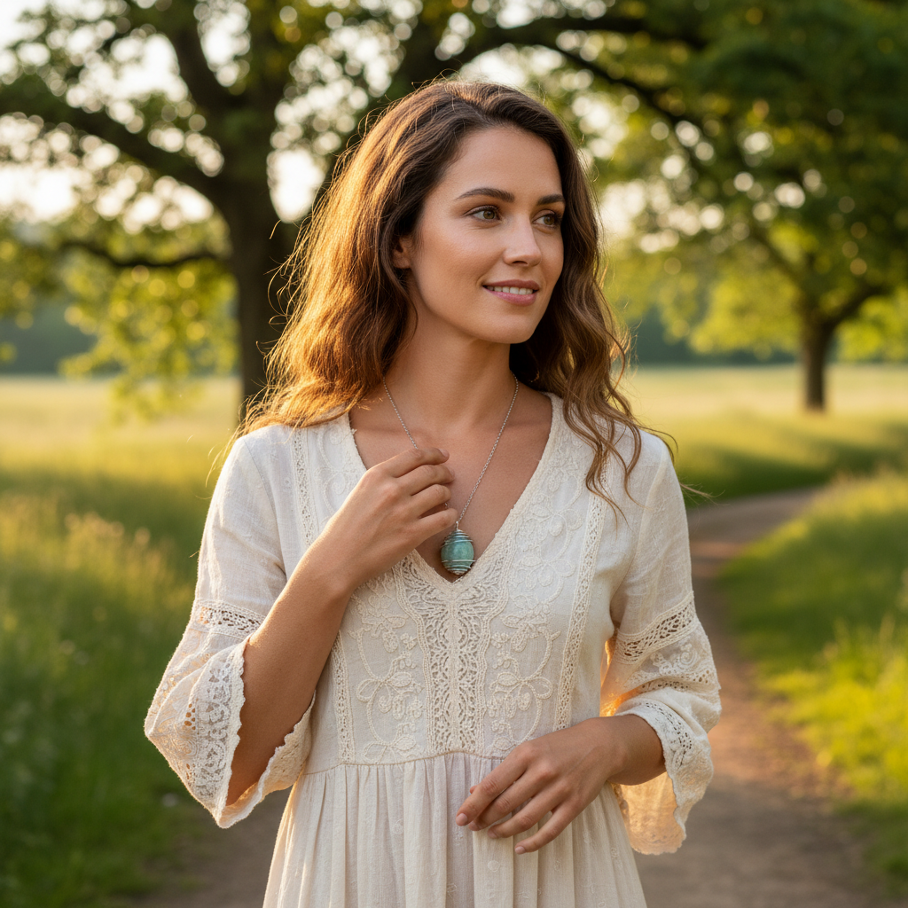 Collana Gabbia Amazzonite lifestyle outdoor
