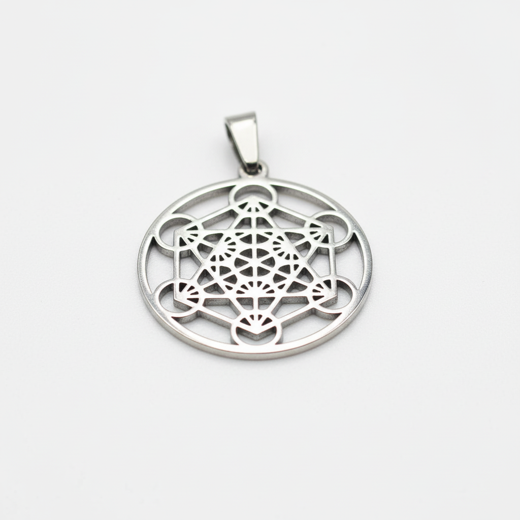 Dettaglio macro ciondolo Cubo di Metatron