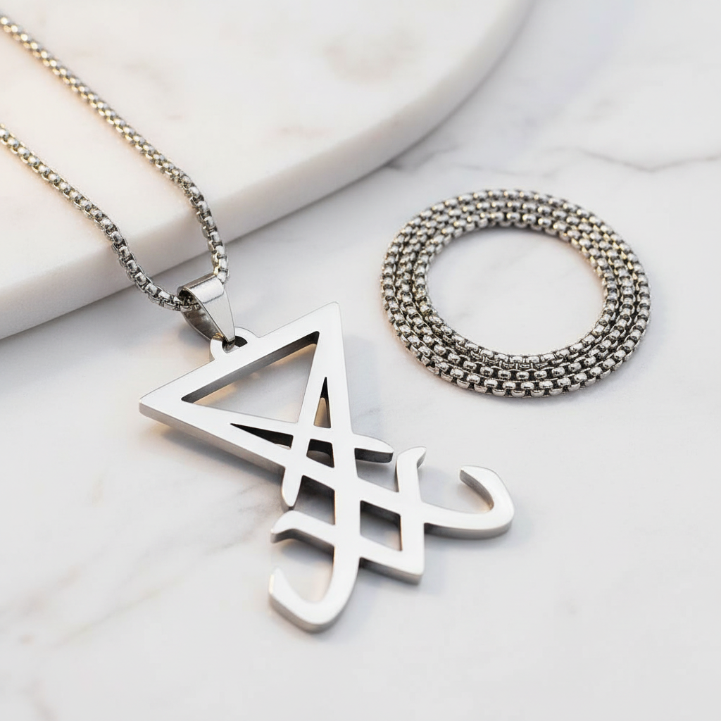 Collana Sigillo di Lucifero – Marmo Bianco