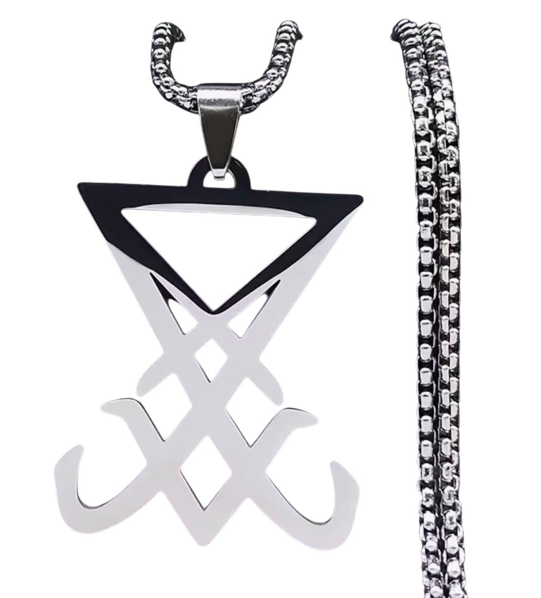 Collana Sigillo di Lucifero in Acciaio Inox 60 cm