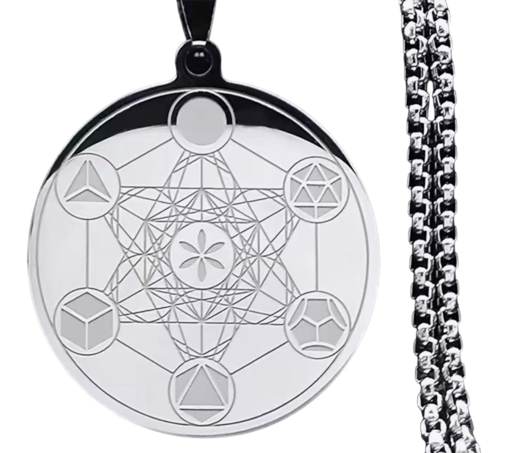 Collana Cubo di Metatron in Acciaio Inox 60 cm