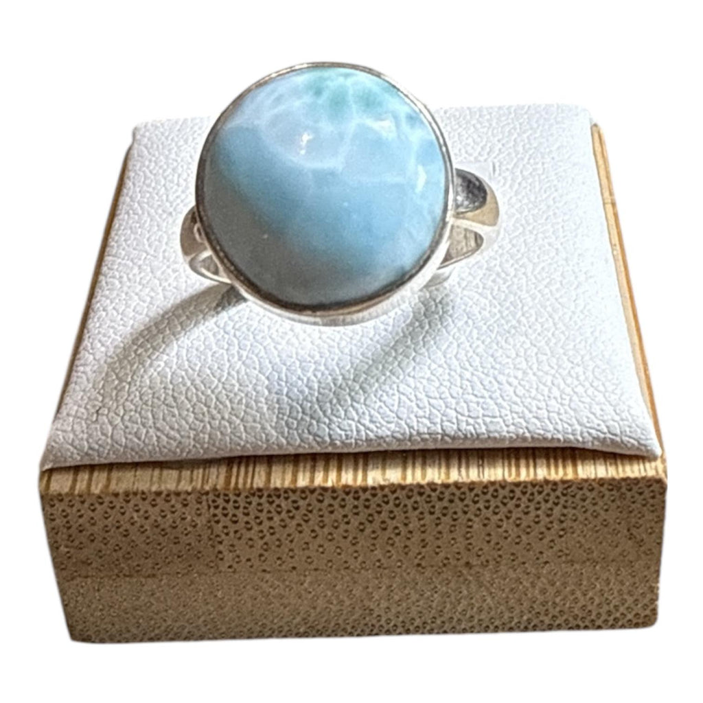 Anello in Argento con Larimar Naturale Rotondo cod 215