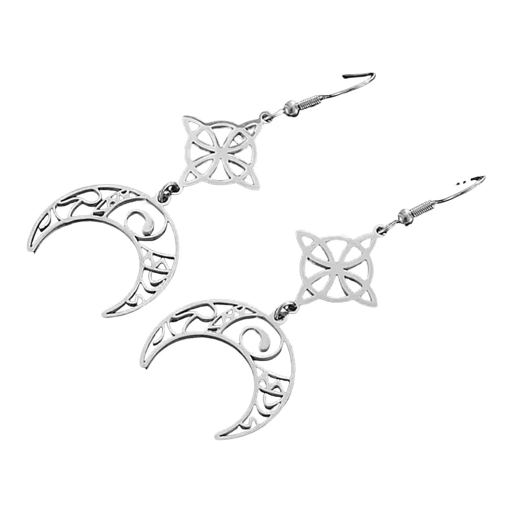 Orecchini Pendenti Nodo della Strega e Luna