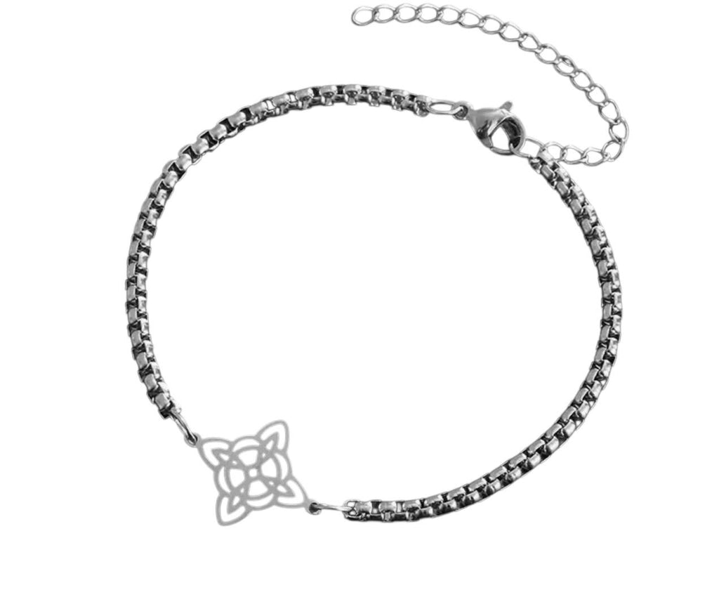 Bracciale Nodo della Strega Catena Morbida Acciaio Inox
