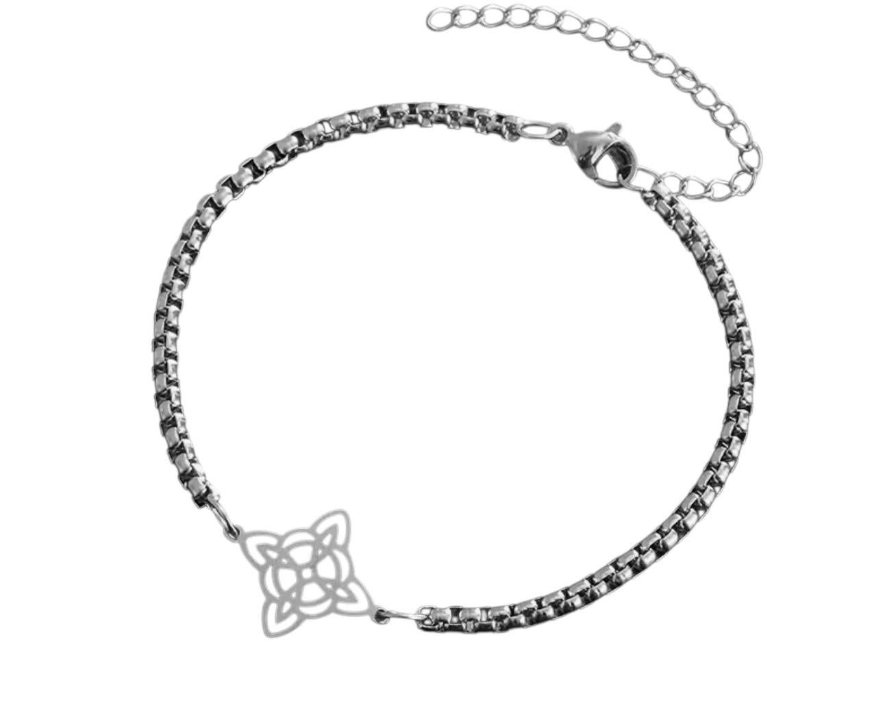 Bracciale Nodo della Strega Catena Morbida Acciaio Inox