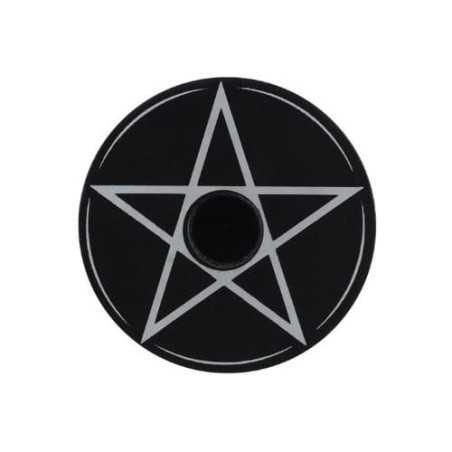 Portacandele Pentagramma Nero Gotico per Candele Rituali