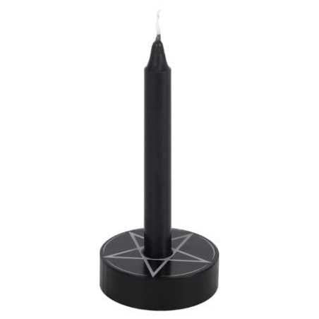 Portacandele Pentagramma Nero Gotico per Candele Rituali