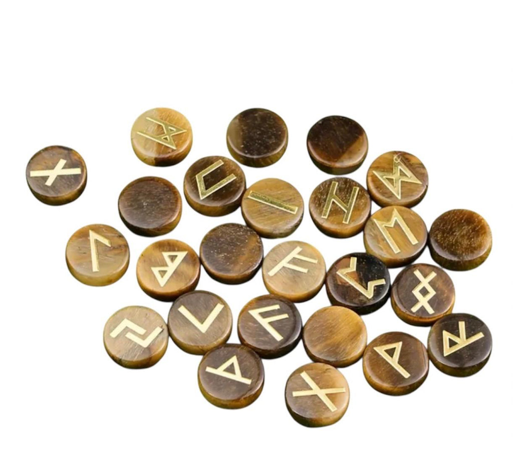 Rune Vichinghe in Occhio di Tigre con Sacchetto