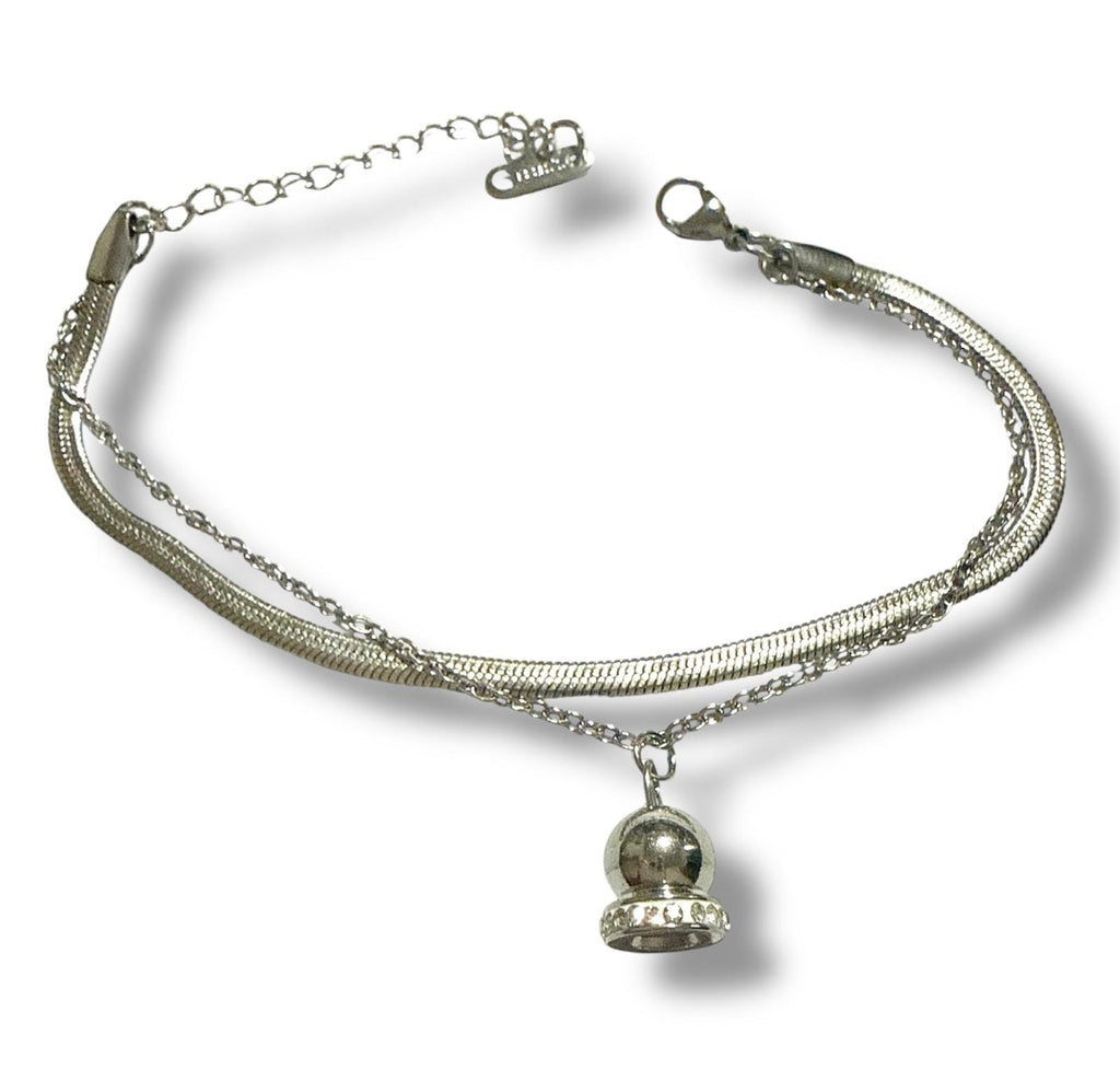 Bracciale Doppio Snake con Campanella di Capri Acciaio Inox
