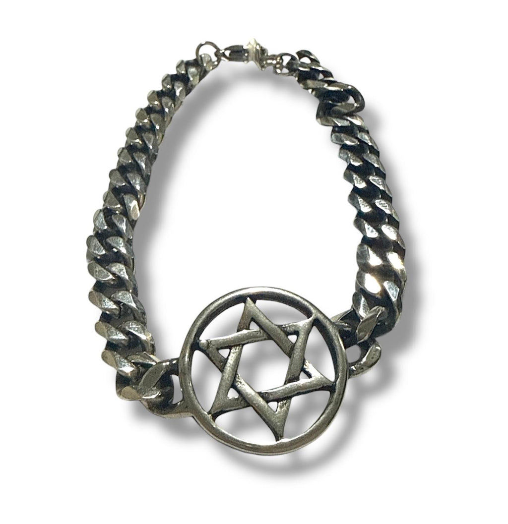 Bracciale Stella di David Catena Grumetta Acciaio Inox