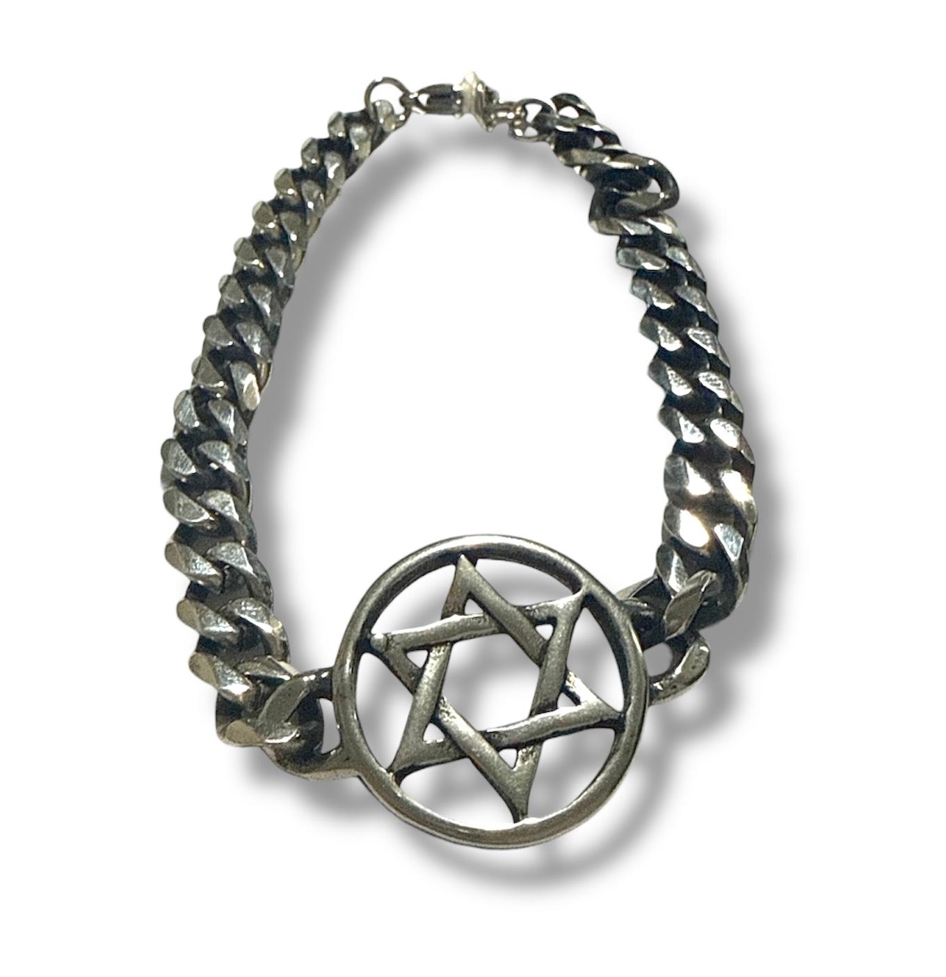 Bracciale Stella di David Catena Grumetta Acciaio Inox