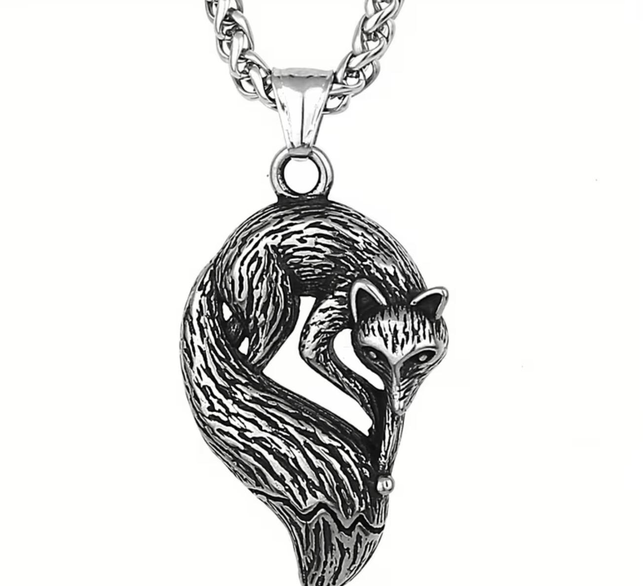 Collana Volpe Spirituale in Acciaio Inox 60 cm
